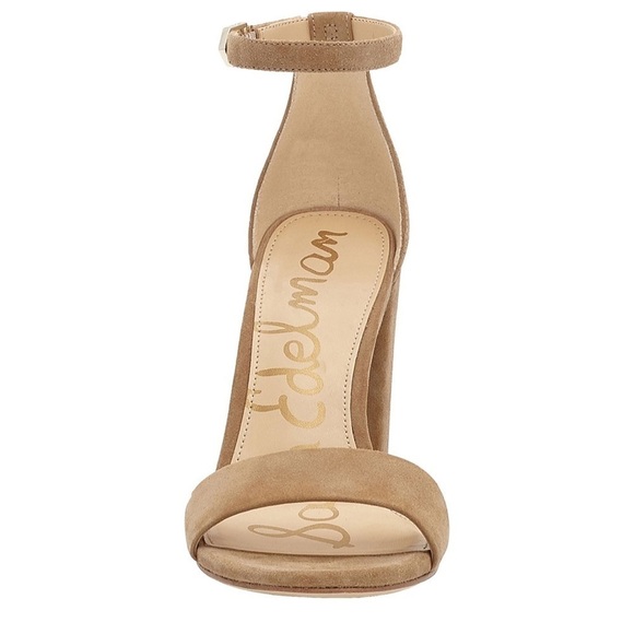 Sam Edelman Yaro Oatmeal suede ankle strap sandals block heels Sz 10 1/2 M new - Picture 4 of 14